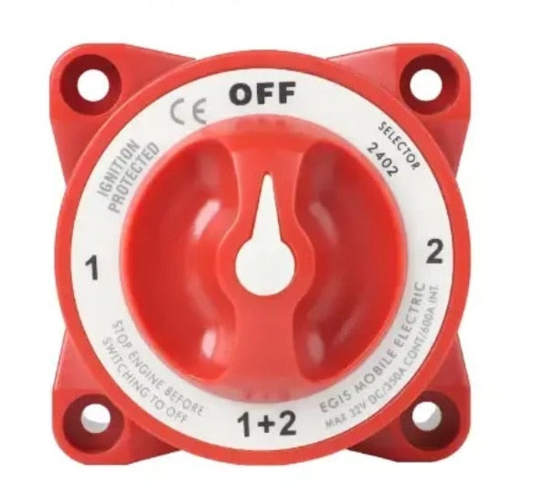 Egis Mobile Electronics EGIS 2402 e-Series 350A Battery Selector Switch Off/1/Both/2 w/AFD