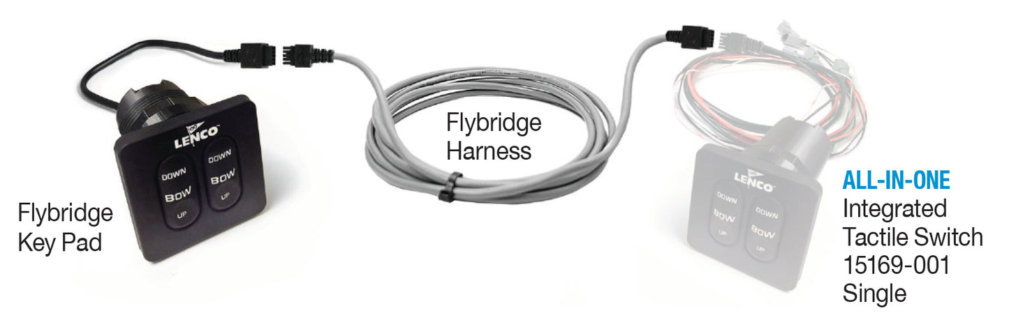 Lenco Standard Flybridge Key Pad With 20ft Shielded Harness For Use with 15169-001
