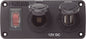 Blue Sea Water-Resistant 12V 15A Circuit Accessory Panel with 12v Socket and Dual USB