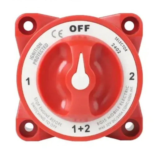 Egis Mobile Electronics EGIS 2402 e-Series 350A Battery Selector Switch Off/1/Both/2 w/AFD