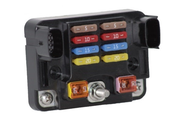 EGIS Fuse Block ATO/JCase 8+2, M6 In With Cover Fuses Sold Separately