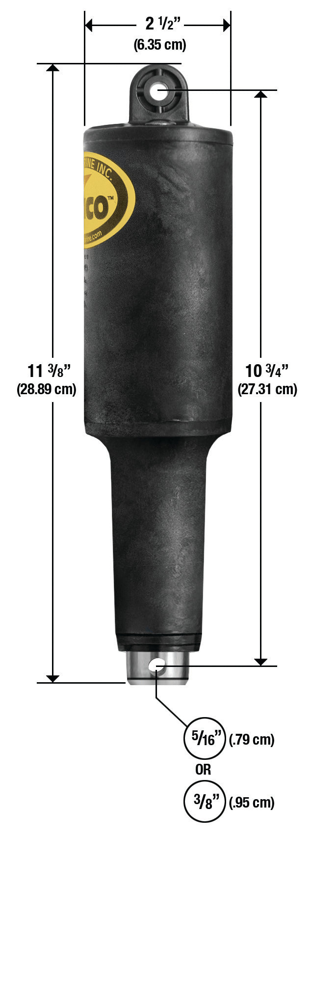 Lenco 2 1/4in Stroke XD Actuator 3/8in 12V