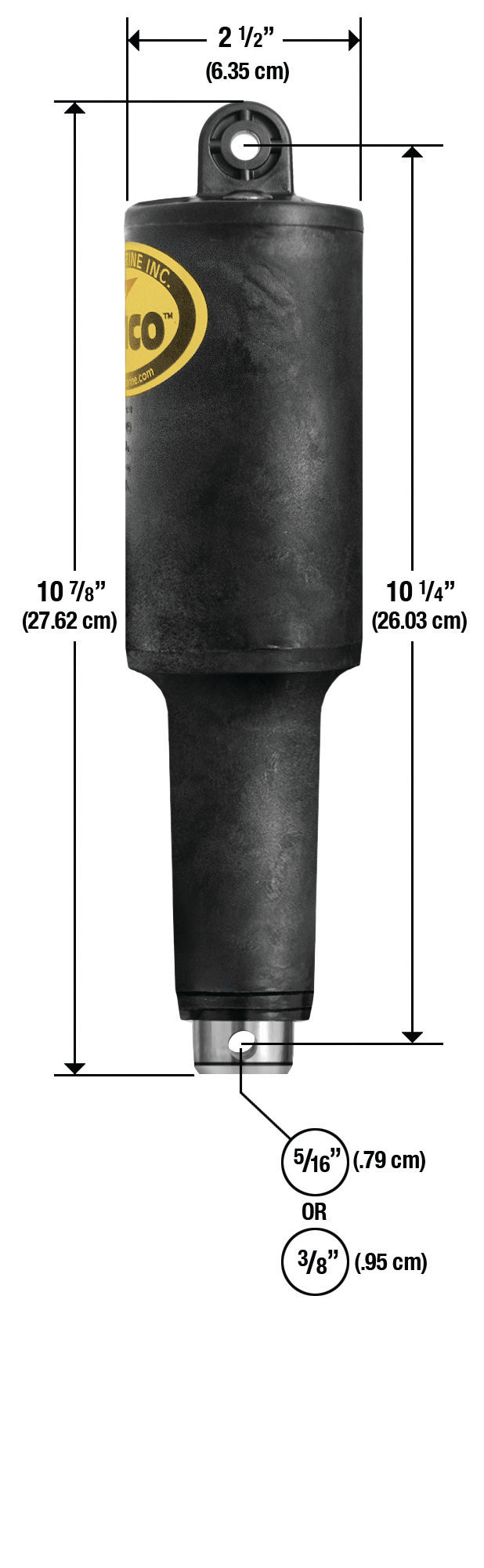 Lenco 2 1/4in Stroke XDS Actuator 5/16in 12V