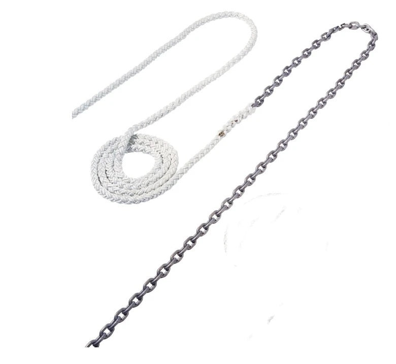 Maxwell 10ft of 1/4in HT Chain Splice to 300ft of 1/2in Nylon Brait Line